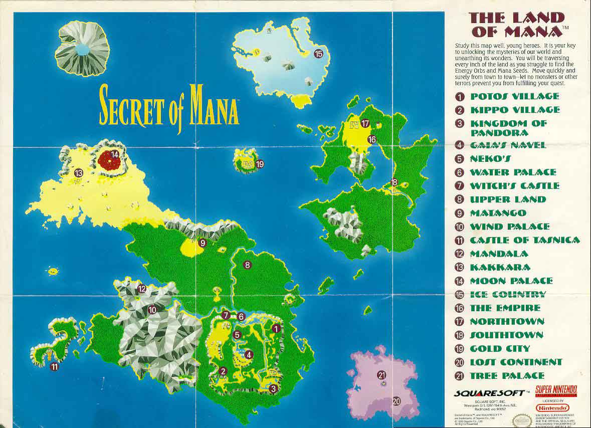 Secret Of Mana World Map - Maping Resources